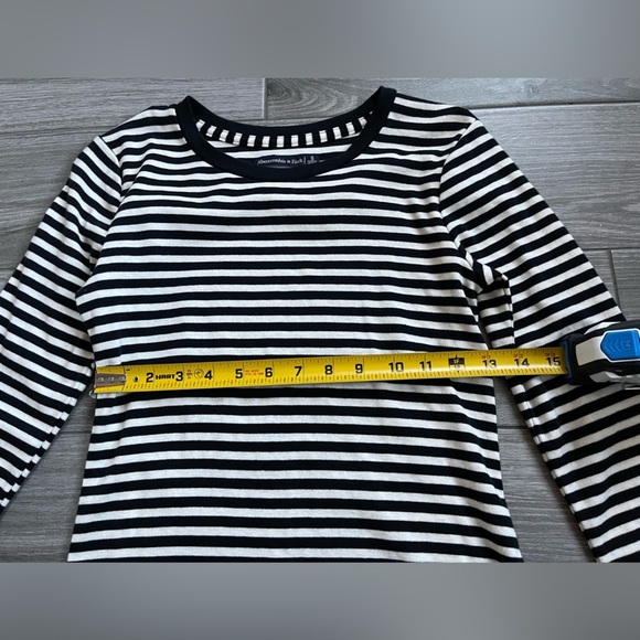 Abercrombie & Fitch Striped Long Sleeve Shirt Dress with lettuce hem, size S••• - Picture 12 of 13